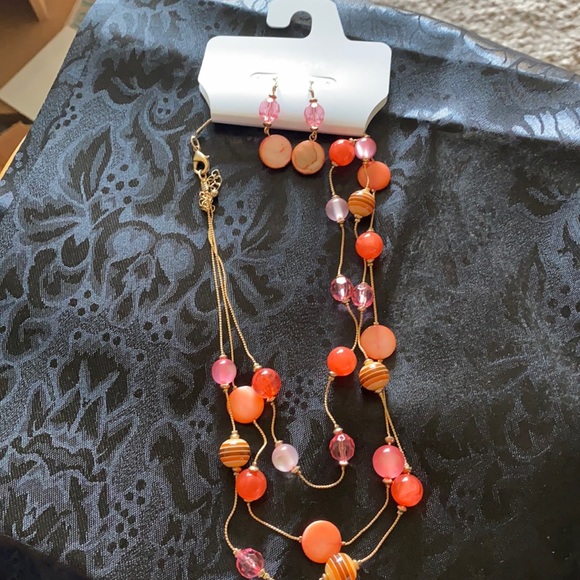 3-Strand Necklace & Earrings (can wear at 18”-21”) - Picture 2 of 3